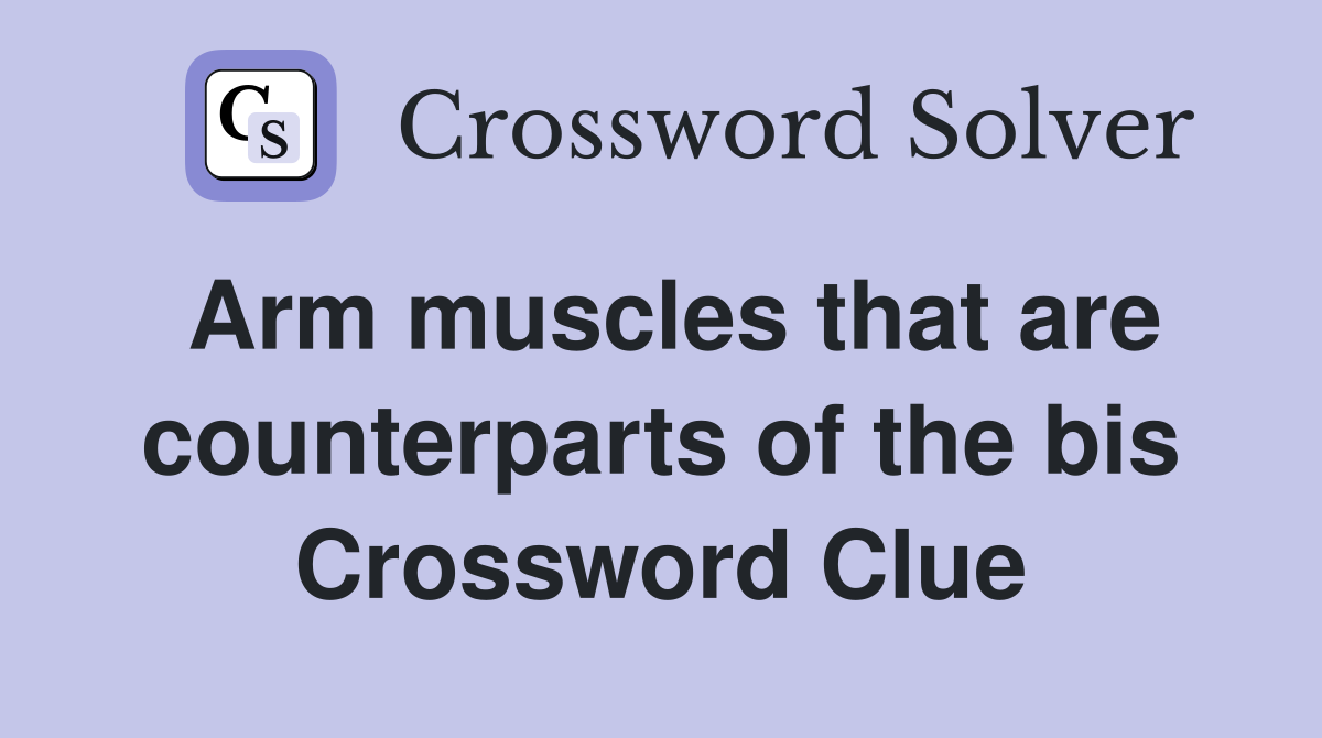 Arm muscles that are counterparts of the bis Crossword Clue Answers